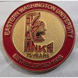 EASTERN Washington State University Pin 75 YEARS Gold Tone